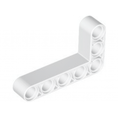 white technic liftarm modified bent thick l-shape 3 x 5