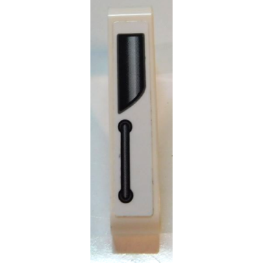 white technic liftarm modified bent thick l-shape 3 x 5 with black window and door handle pattern model left side sticker - set 42167