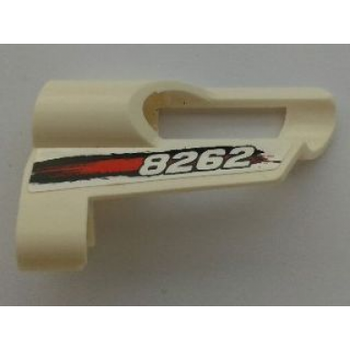 white technic panel fairing 5 small short large hole side a with 8262 black and red stains pattern sticker - set 8262