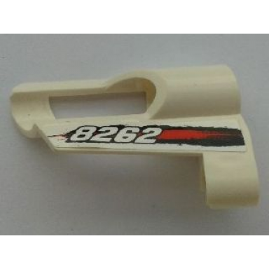 white technic panel fairing 6 small short large hole side b with 8262 black and red stains pattern sticker - set 8262