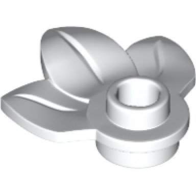white plant plate round 1 x 1 with 3 leaves