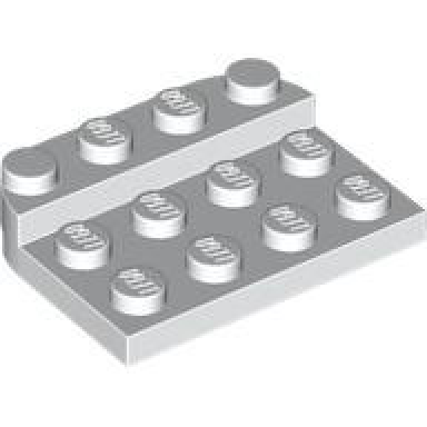 white plate round 3 x 4 x 2 3 raised 1 x 4