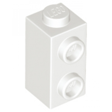white brick modified 1 x 1 x 1 2 3 with studs on side