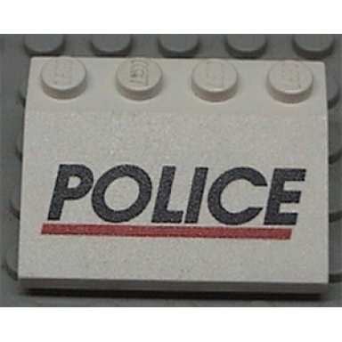 white slope 33 3 x 4 with black police red line pattern