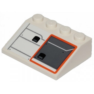 white slope 33 3 x 4 with sw snowspeeder hull plates with orange outline pattern model left side sticker - set 75259