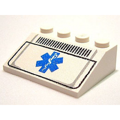 white slope 33 3 x 4 with emt star of life and grille pattern