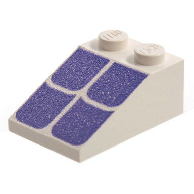 white slope 33 3 x 2 with violet roof tiles pattern