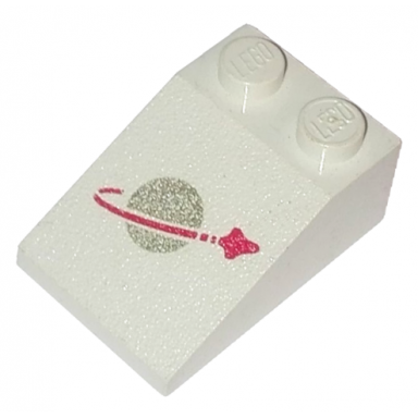 white slope 33 3 x 2 with classic space logo pattern