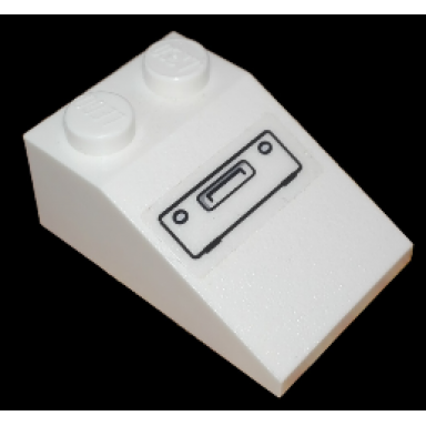white slope 33 3 x 2 with drawer hatch pattern sticker - set 5971