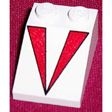 white slope 33 3 x 2 with red triangles connected pattern