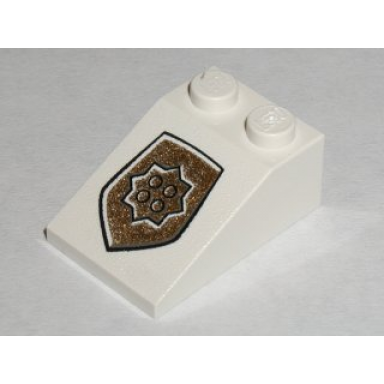 white slope 33 3 x 2 with world city gold police badge pattern