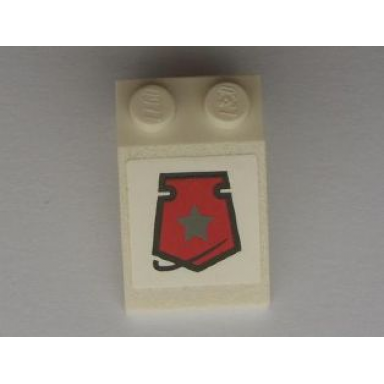white slope 33 3 x 2 with space police 3 badge pattern sticker - set 5983