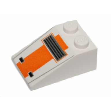 white slope 33 3 x 2 with sw snowspeeder front with vent and orange stripe pattern