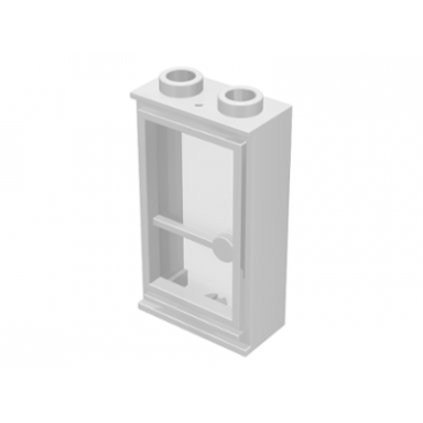 white door 1 x 2 x 3 hinge on left with trans-clear glass