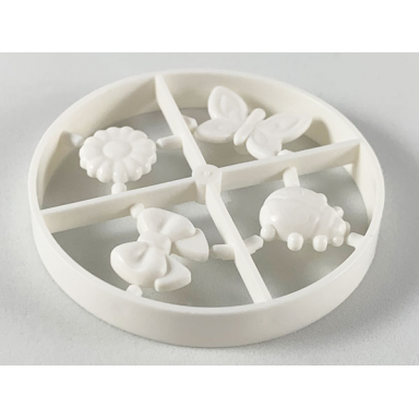 white scala accessories - complete sprue - bow flower type 1 butterfly beetle ladybug belville