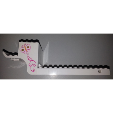 white vehicle base 10 x 21 x 5 1 3 belville horse carriage with butterfly pattern on both sides stickers - set 7578