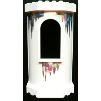 white belville wall tower with window with icicles pattern stickers - set 7581