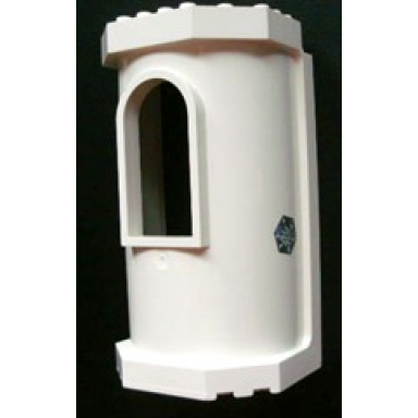 white belville wall tower with window with snowflake pattern on outside sticker - set 7581