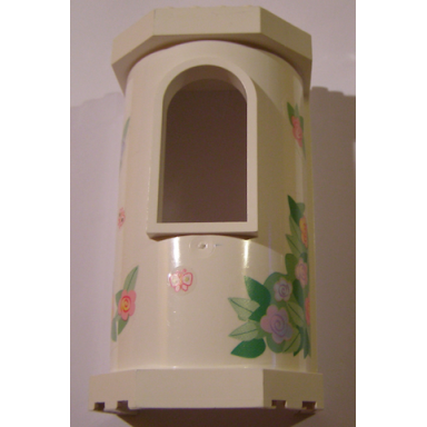 white belville wall tower with window with flowers and butterflies pattern stickers - set 7578