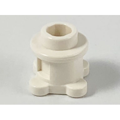 white brick round 1 x 1 x 2 3 with flower edge 4 knobs on base