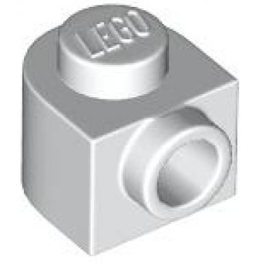 white brick round 1 x 1 x 2 3 half circle extended with stud on side