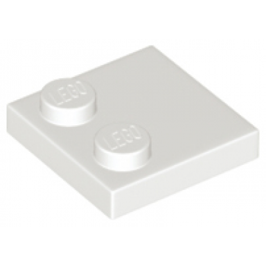 white tile modified 2 x 2 with studs on edge