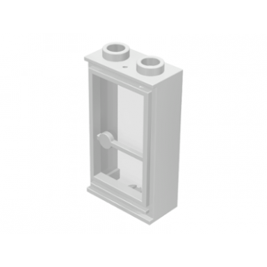 white door 1 x 2 x 3 hinge on right with trans-clear glass