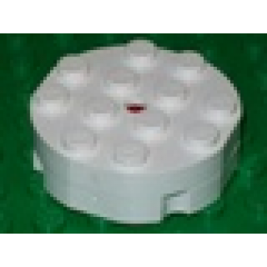 white turntable 4 x 4 complete faceted with indented base