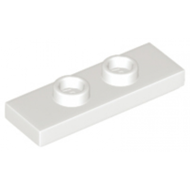 white plate modified 1 x 3 with 2 studs double jumper