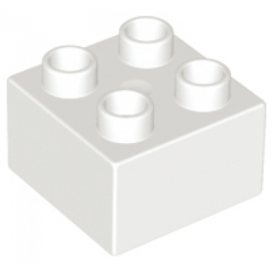 white duplo brick 2 x 2