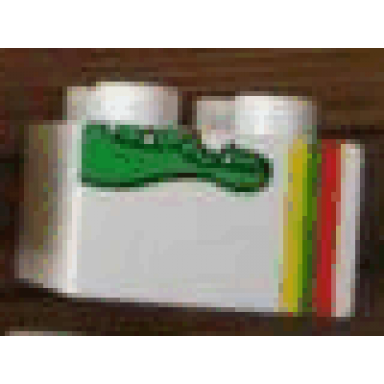 white duplo brick 2 x 2 with zoo time mosaic picture 13 pattern