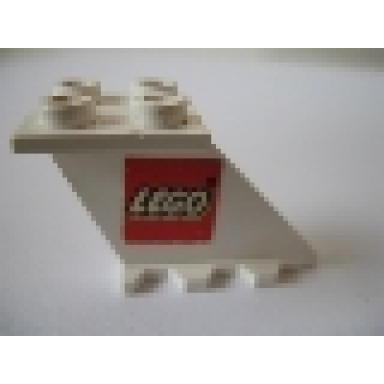 white tail 4 x 2 x 2 with lego logo pattern on both sides stickers - sets 455-1 657-1