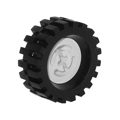 white wheel with split axle hole with black tire 30 x 10.5 offset tread 3482 2346