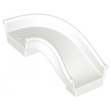 white duplo slide curved 90 degrees straight sides