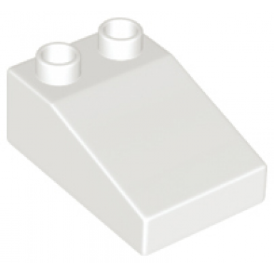 white duplo brick 3 x 2 slope 33