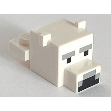 white creature head pixelated polar bear with face pattern minecraft polar bear