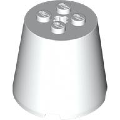 white cone 4 x 4 x 3 with axle hole