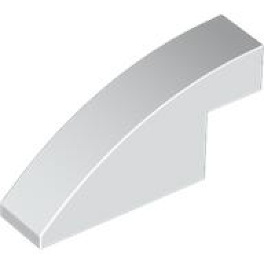 white slope curved 4 x 1 x 1 2 3