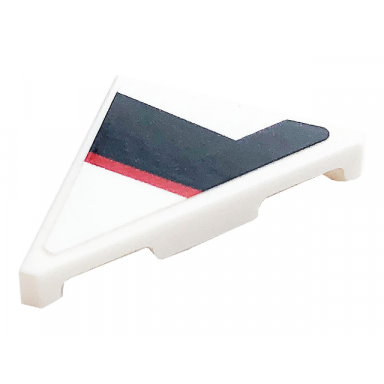 white tile modified 2 x 2 triangular with red and black stripes pattern model right side sticker - set 76896