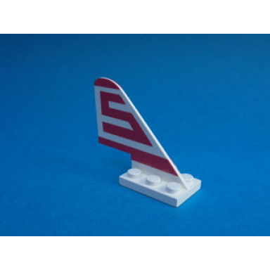 white tail with rounded top with red capital letter s sterling pattern on both sides