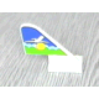 white tail with rounded top with airplane above sun and clouds pattern on both sides stickers - sets 1808 1817