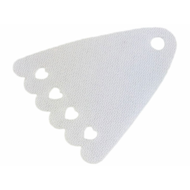 white mini doll cape cloth friends tapered with small top hole scalloped bottom and heart shaped holes - spongy stretchable fabric