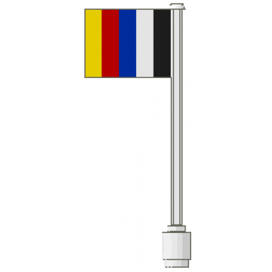 white flag on flagpole straight with stripes pattern