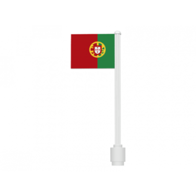white flag on flagpole straight with portugal pattern stickers