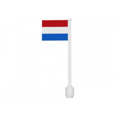 white flag on flagpole straight with netherlands pattern stickers