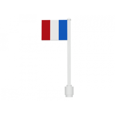 white flag on flagpole straight with france pattern stickers