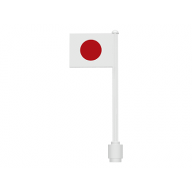 white flag on flagpole straight with japan pattern stickers