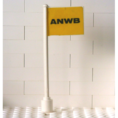 white flag on flagpole straight with anwb on yellow background pattern sticker - set 1590-2