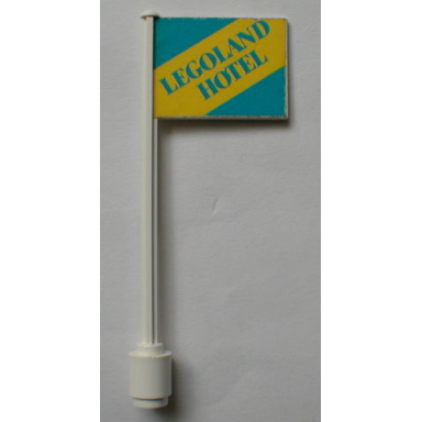 white flag on flagpole straight with legoland hotel original pattern sticker - set 6390