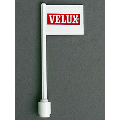 white flag on flagpole straight with velux pattern on both sides stickers - set 1854